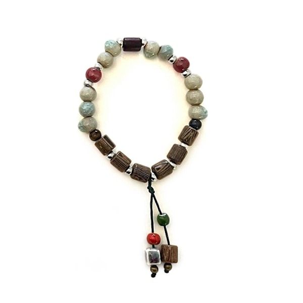 Perlearmbånd Boho til mænd kvinder Keramiske perler Etnisk armbånd Smykkegave Kreativitet Glasur Stil Damearmbånd