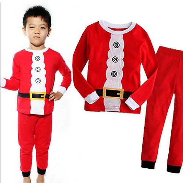 Lasten pyjamat Santa Elk -pyjamat, 2 set Red Christmas Man 3-4 Years