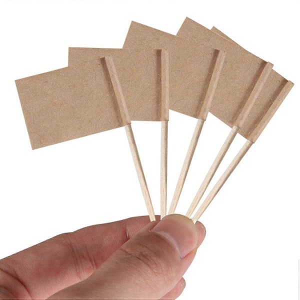 200 Pak Kraft Papir Flag Picks Ostemarkører Kompatible Med Cupcake, Mad