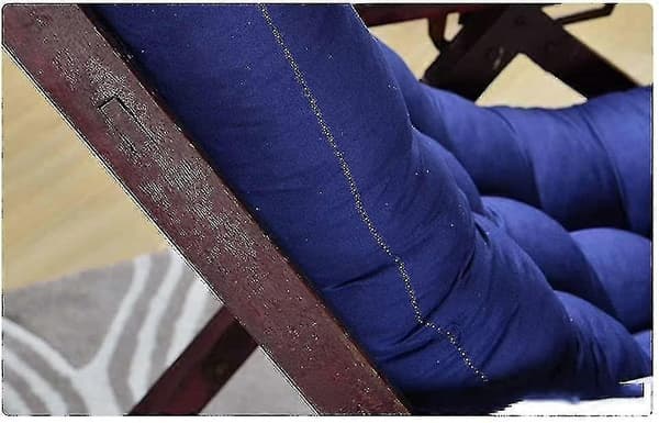 Lång Fällbar Recliner Gungstol Bomullsdyna Plushdyna Bambustol Dyna Trä Fällbar Stol Högkvalitativ Dyna Grå 1,2 Meter