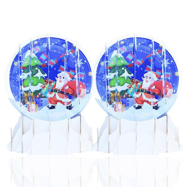3D Figur Ornament Pop-Up Kort Jul Kristallkula Form