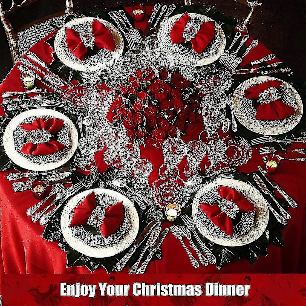 Jule Servietringe Servietringe Dekoration Til Jul Thanksgiving Fødselsdagsfestartikler (sød stil, træ) Bd