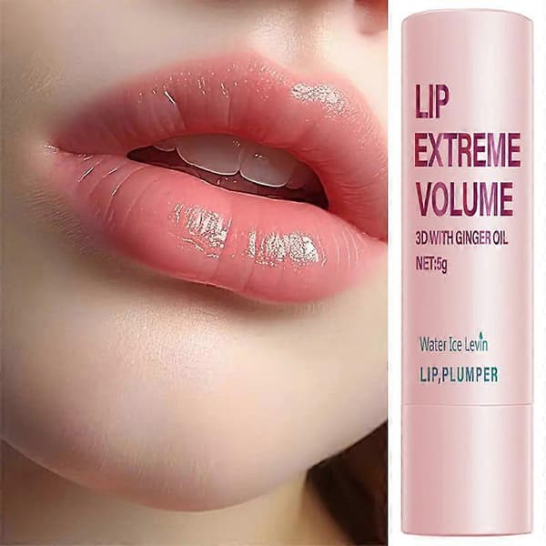 Leppeforstørrende ekstrem med ingefærolje - Plumping Lip Gloss - Leppefuktighetskrem for tørre lepper - Leppefyller - Gir umiddelbart volum til leppene for tykkere og fyldigere