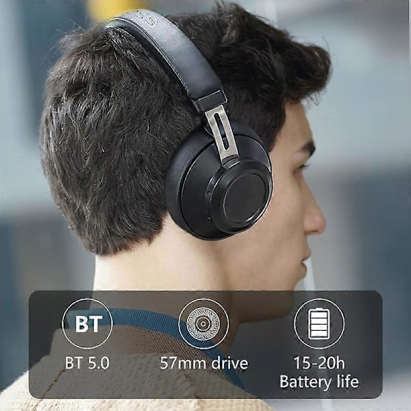 Bluedio BT5 trådløse hodetelefoner bluetooth headset kablet over øret sport headset 57mm driver 15-20 timer spilletid mikrofon for telefoner