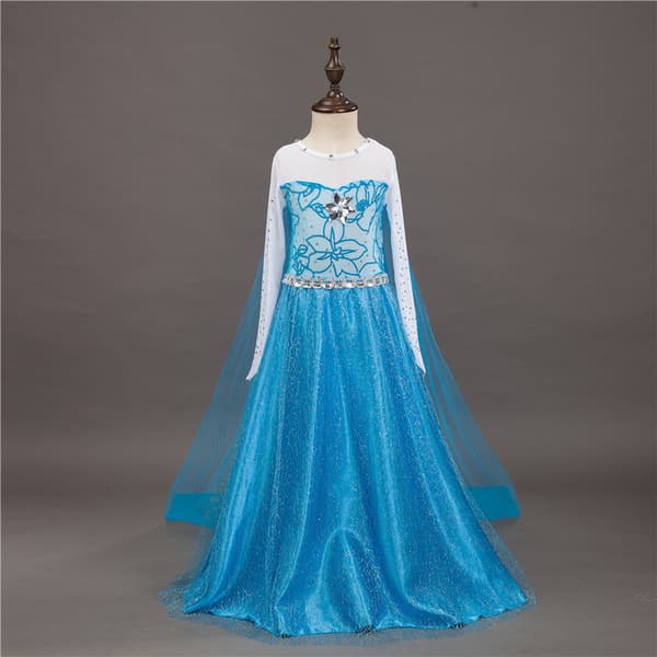 Prinsessklänning + huvudbonad/fläta/handskar - 110cm