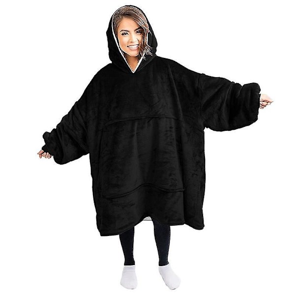 Vuxenmodell Luvtröja Filt Super Mjuk Varm Bärbar filt Hoodie One Size style 3