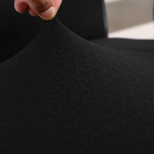 Jacquard Polyester Stretch Ruokatuolin Istuinpäällinen Suoja Musta_L