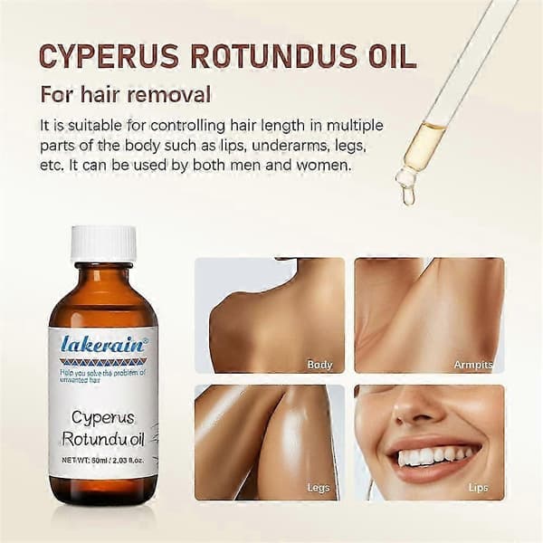 Ren Cyperus Rotundus Olie til Hårfjerning 60ml 3pcs