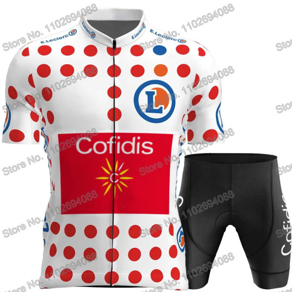 Cofidis Team 2023 Frankrike TDF Sykkeltrøye Herresett Sykkelklær Sommer Road Race Sykkelskjortedress MTB Bicycle Bib Shorts 7 XXS