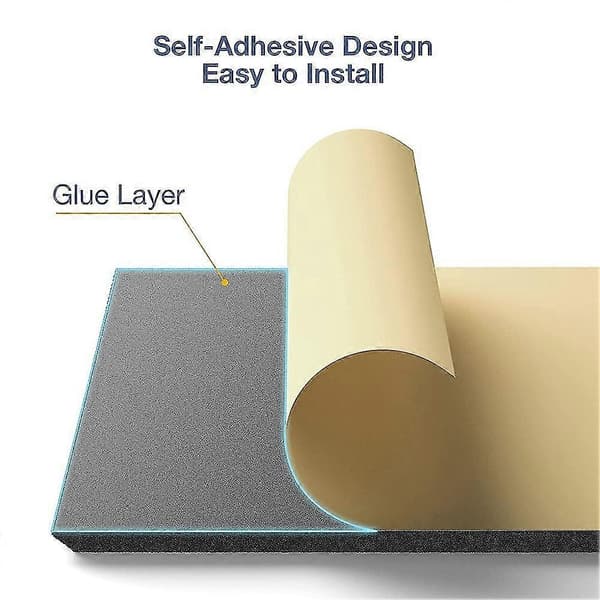 Selvklebende Akustikkpaneler 12-pakning, 30 x 30 x 1 cm Lydisolerende Padding, Lydabsorberende Panel