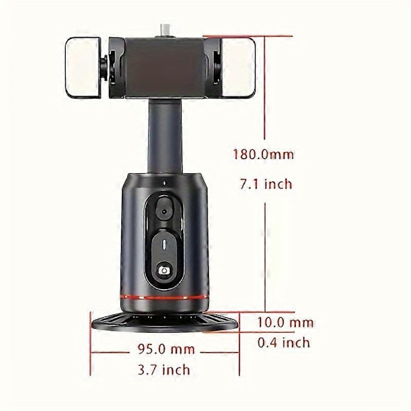 Automatisk sporings telefonholder med dobbelt fyldlys Telefonholder Bærbar alt-i-en Smart Selfie Stick 360 Rotation Hurtig ansigts- og objektsporing Cam
