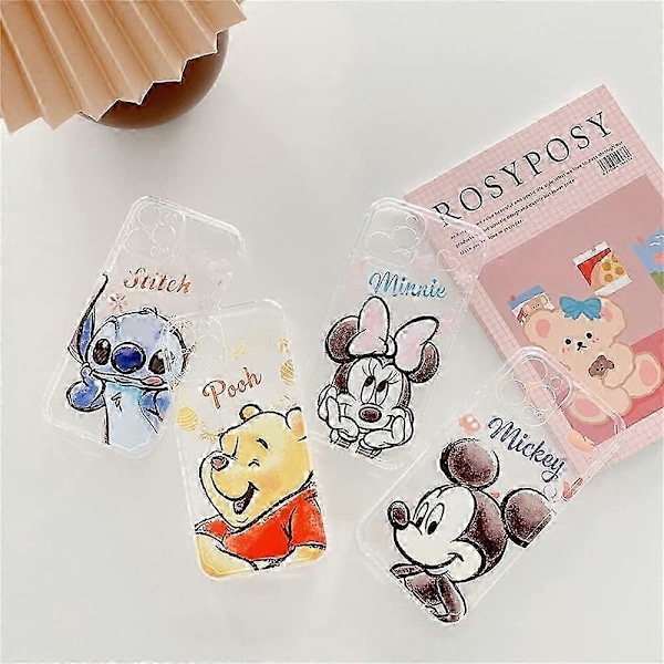 Sød Tegneserie Print Blød Fleksibel Klar Gennemsigtig Letvægts TPU Case til iPhone 13 Pro 6.1 tommer 2021 (Winnie The Pooh)