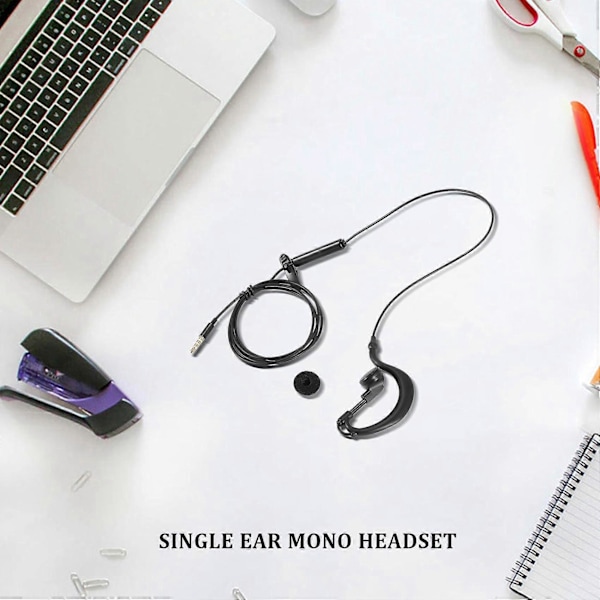3,5 mm Enkel In-Ear Mono Hörlur Öronsnäcka Hörlurar med Mikrofon För Telefon för