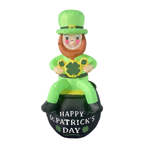 180 cm oppustelig St. Patricks Day dekoration UK 220V stik med LED-lys