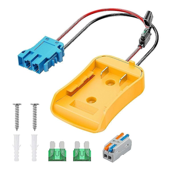 Strømhjuladapter for 20 V litiumbatteri, Peg-Perego batteriadapter med ledningsnett