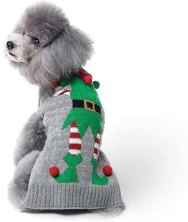 Pullovere til hunde, vintertrøje til hunde, trøje med julemotiv - strikket vinterfrakke - kæledyr (2xl) A
