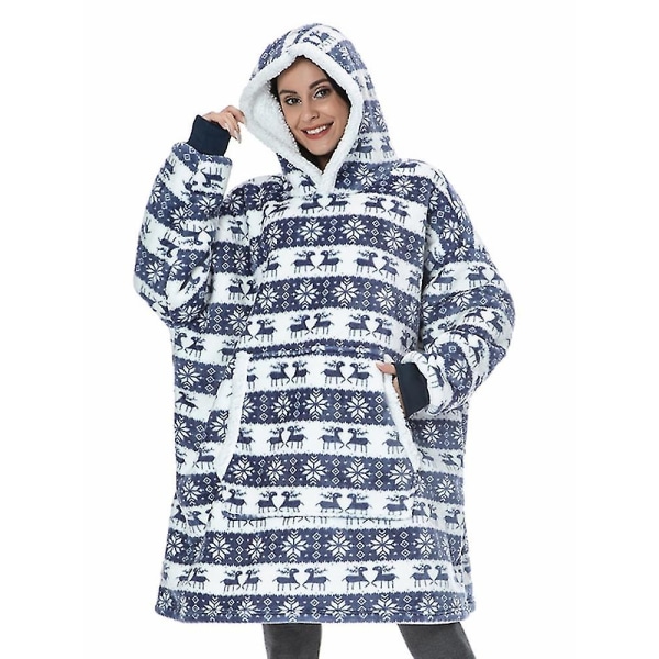 Oversized hettegensere Genser Dame Vinter Hettegensere Fleece Giant TV-teppe med ermer Pullover Oversize Dame Hoody Sweatshirts style 14