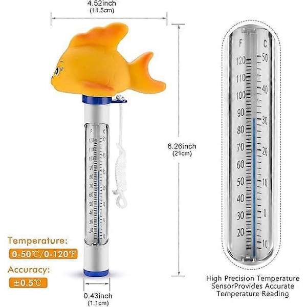 Flytande Pooltermometer, Vacker Inomhus Utomhus Termometer för Pool Spa Badkar Jacuzzi Akvarium Vattentemperatur