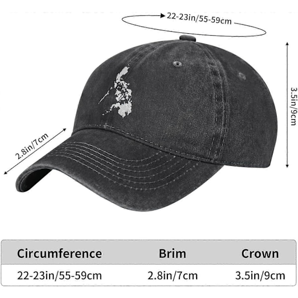 Filippinerne Kort Unisex Cowboy Hat Baseball Caps Justerbar Sports Golf Denim Casquette Cap Style 836