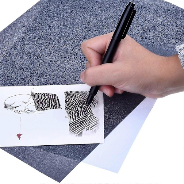A4 Papper 50 Ark/påse Överföringspapper Grafit Kolmålningspapper Kolbelagt Papper