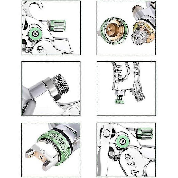 Ammattimainen korkeapaine maaliruiskupistooli ilmaruiskupistoolisarja painovoimasyöttöinen pneumaattinen maaliruiskupistooli Hvlp 600cc 1,4 mm / 1,7 mm / 2,0 mm 3 eri kokoista talttasuutinta