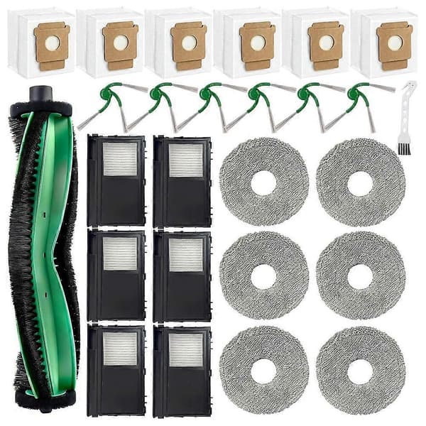 26 kpl lisävarustesarja iRobot Roomba 415X/Plus 516 Combo/Plus 575 Combo -imuriin, pääsivuharja, moppisuodatin, pölypussit