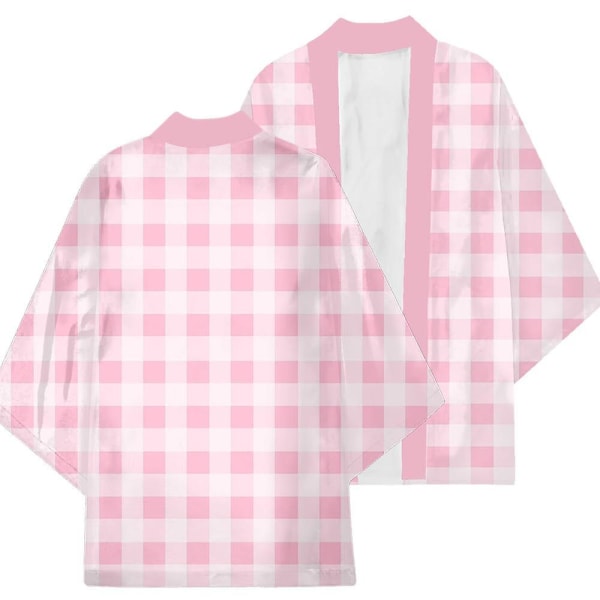 Kimonoer Kvinner Menn Sommer 2023 Casual Rosa Strandkappe Til Film Barbi Cosplay Kostyme Unisex Kimono Cardigan A1 L