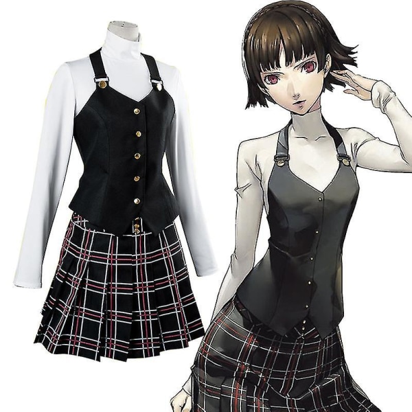 Persona 5 Cosplay -asukuningatar Makoto Niijima Cosplay Uniform Dress -asu XL