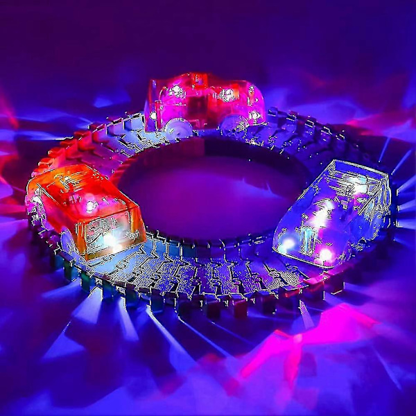 4 Pakke Udskiftningsbane Biler Lys Op Legetøjs Racerbiler Med 5 LED Blinkende