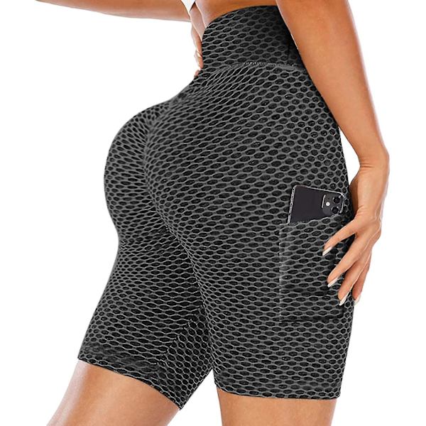 Tflycq Träningsleggings för kvinnor Fitness Sport Löpfickor Leggings Yogabyxor Gray M
