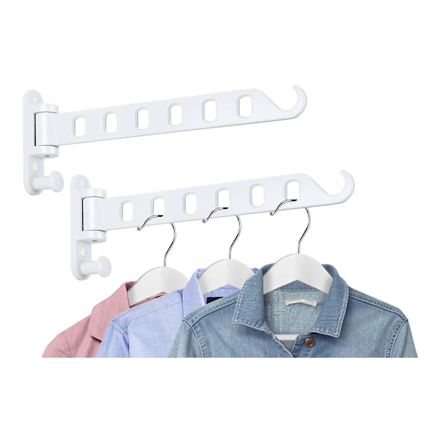 Nya Modeller Vikbar Betjäntkrok, Robust Upphängning, Vikbar 180-rotation, Solid Aluminium (2-pack, Vit)