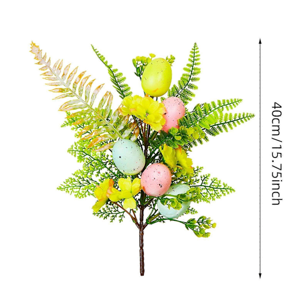 Kunstig Påske Dekor Bordpynt, DIY Håndverk, Påskepynt Blomsterarrangementer for Vase Vårfest Høytid