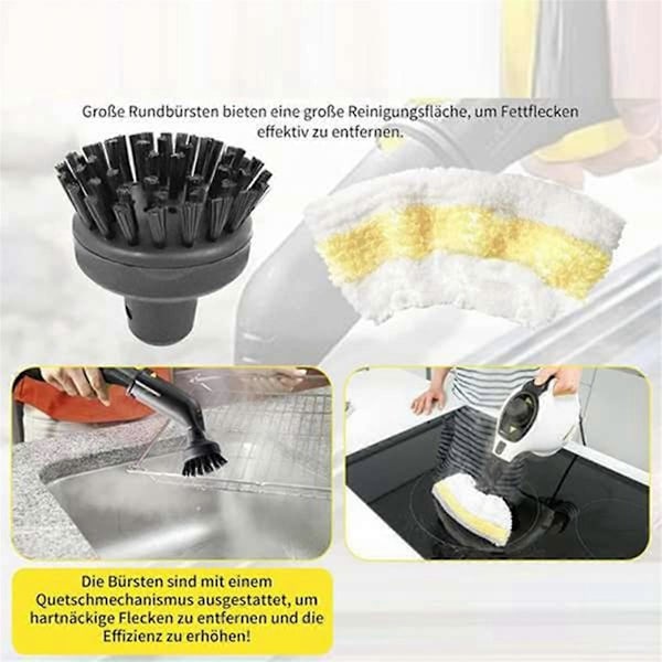 Rund børstehode for Karcher SC1 SC2 SC3 SC4 SC5 damprenser