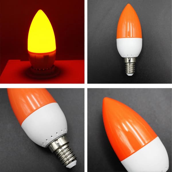 2x E14 Led Värikynttilälamppu, Värikynttilävalo, punainen