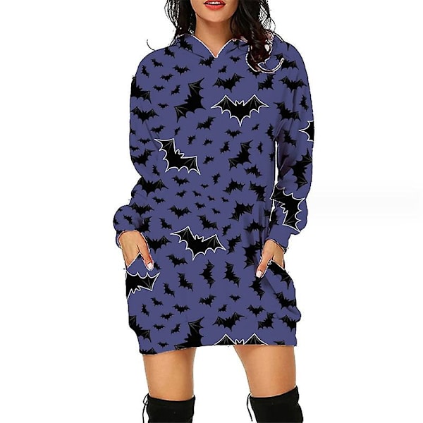Halloween Hettegenser Kjole For Kvinner Langermet Høst Mote Gensere Gensere Casual Halloween Kjole Med Lommer style 6 S