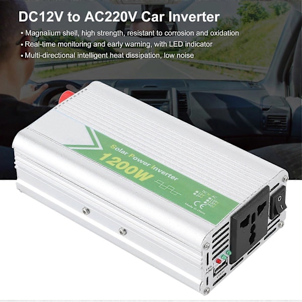 1200W Bil Strömspänningsomvandlare DC12V till AC220V Modifierad Sinusvåg Lågt Brus med LED-Indikator