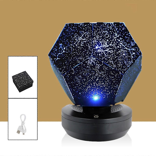 Stars Home Planetarium Stjerneprojektor USB Genopladelig LED Natlampe Projektor Enkelt Farve