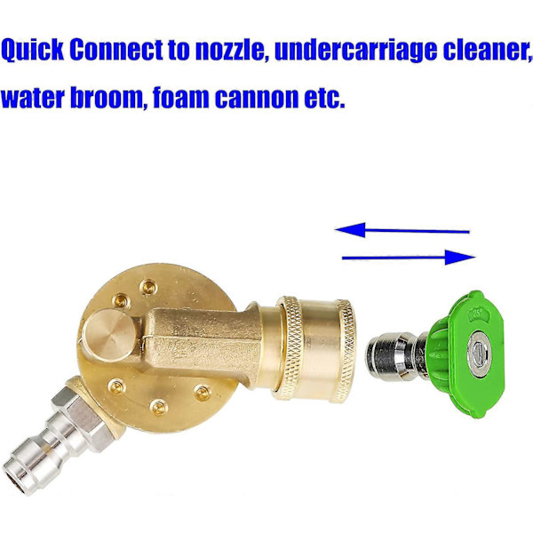 Rensedyse til tagrender, drejelig kobling til højtryksrenserdyse, 240 graders rotation, 1/4\" Quick Connect, 4500 PSI