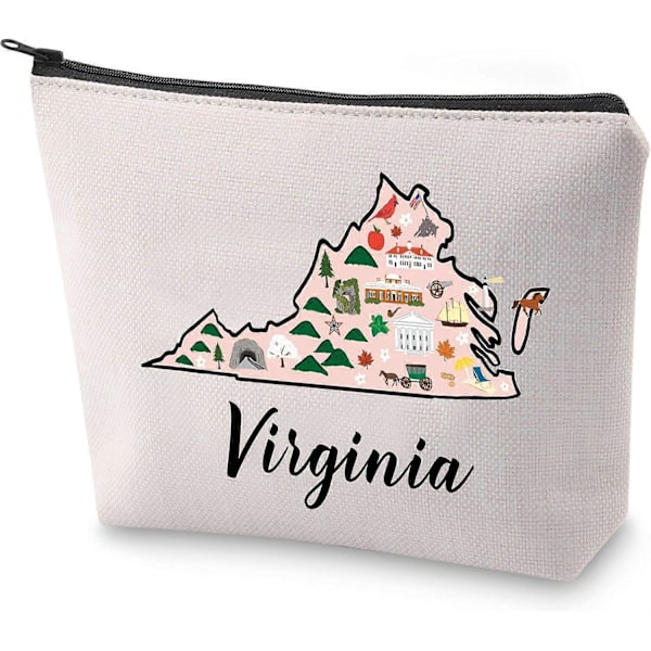 Virginia Locale Sminkväska Född i Virginia Gåva Virginia Rese Sminkväska Virginia Kartgåva (Virginia) Design 928