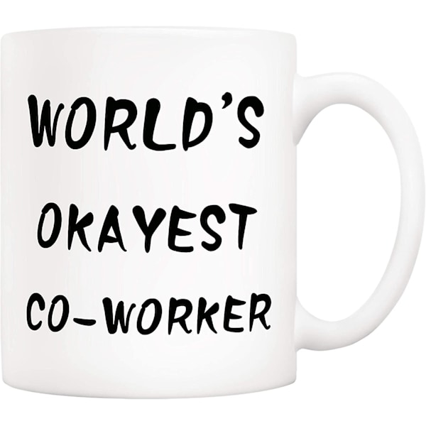 Julegaver Sjov Kollega Kaffekrus, Verdens Mest Okay Kollega Nyhed Keramikkrus 330 ml, Unikke Kontorgaver Til Kollega Ven