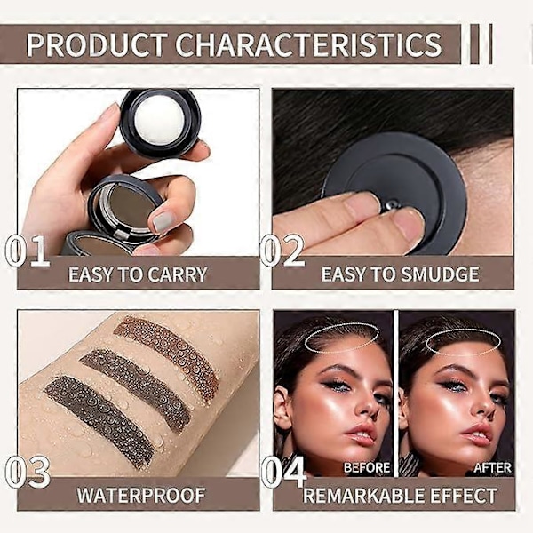 Hårlinjepuder - Hårrotsfärg - Root Touch Up Puder - Täcker omedelbart hårfärgsskugga hårrot - Hår Touch-Up