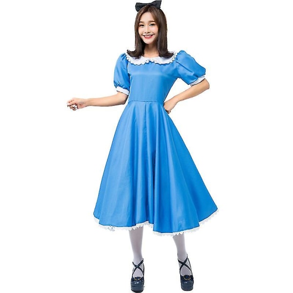 Hurtig forsendelse Alice Cosplay Anime stuepige kostume eksporteret til Japan Underkode Blå stuepige kostume Halloween kostume XL