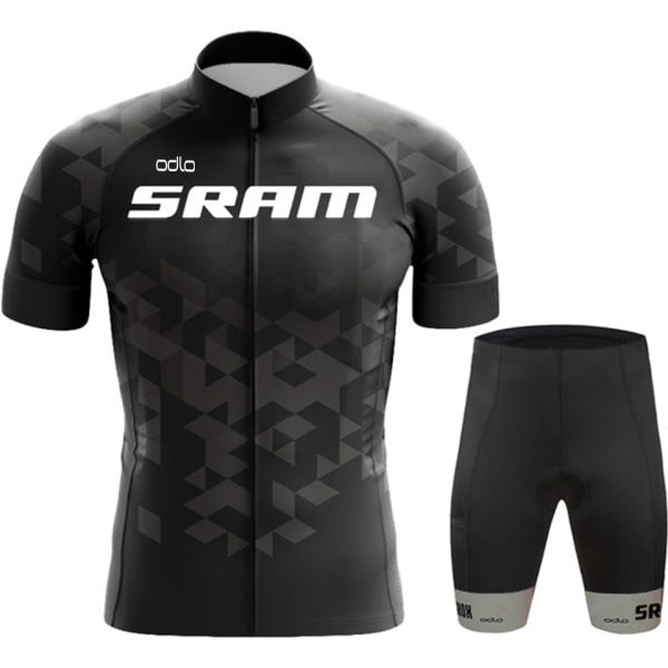 SRAM Cykeltøj til mænd Sommer Herre Sæt 2023 Mtb Outfit Sæt Sportstøj Shorts Uniform Jersey Bukser Man Tøj Skjorte Hagesmæk Army Green L