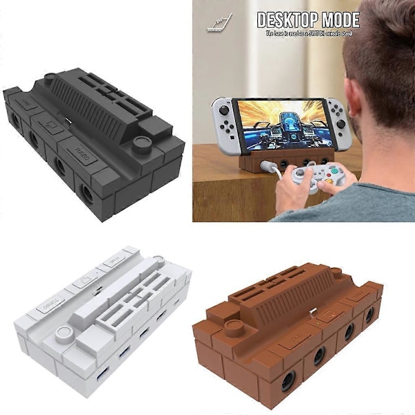 Bærbar Mini HDMI-kompatibel Adapter Base Stand til Switch OLED/Switch/GC