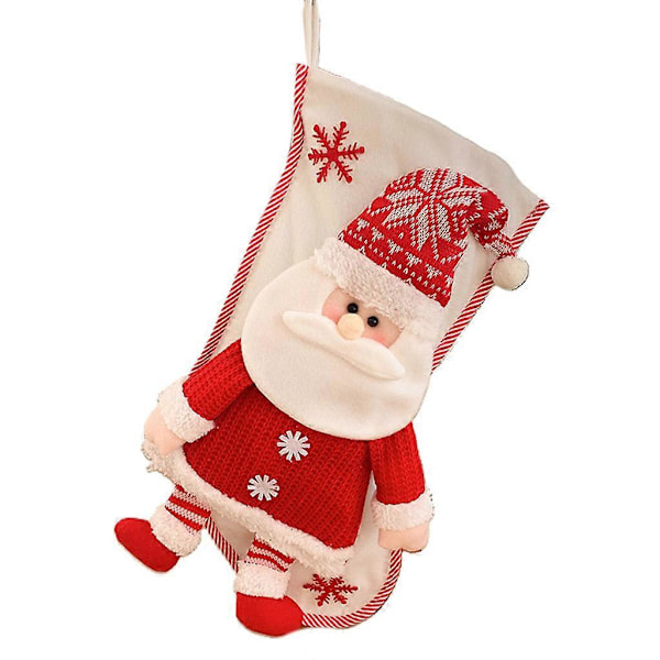 Julstrumpor Stor Julstrumpa Dekoration 45 cm 3D Jultomte Snögubbe Strumpa