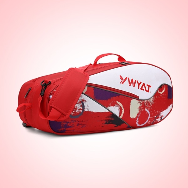 Tennissportryggsäck med stor kapacitet badmintonracketväska Red