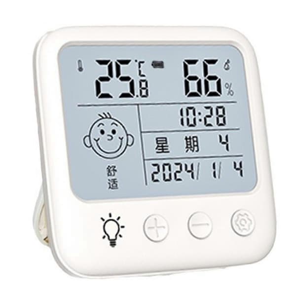 2403 Genopladeligt Termometer og Hygrometer Indendørs Termometer