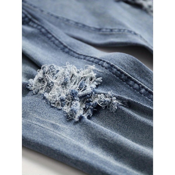 Nya modeller Klassisk Design Trasiga Denim Overaller, Herr Casual Medium Stretch Street Style Jumpsuit För Alla Säsonger