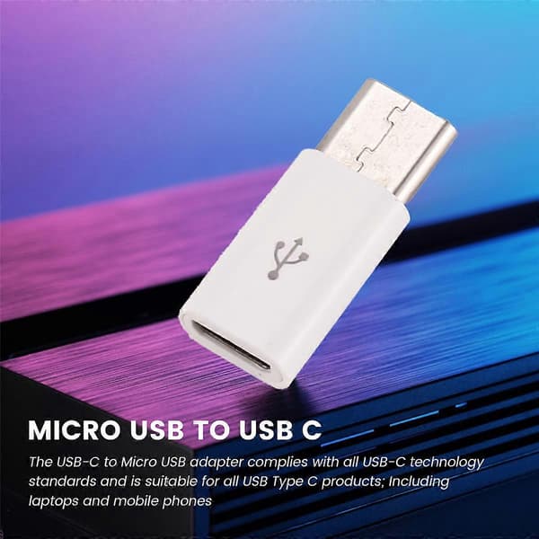Universaali USB Type C 3.1 uros - Micro USB 2.0 5 Pin naaras datasovitin