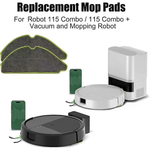 6 stk. mikrofiber moppeklude til IRobot Roomba 115 Combo&115 Combo+ robotstøvsuger vaskbare reservedele til dyrehår